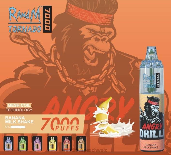 RandM Tornado Schweiz | RandM Tornado 00P2173 7000 Airflow Control Vape-Gerät 1St Traubeneis